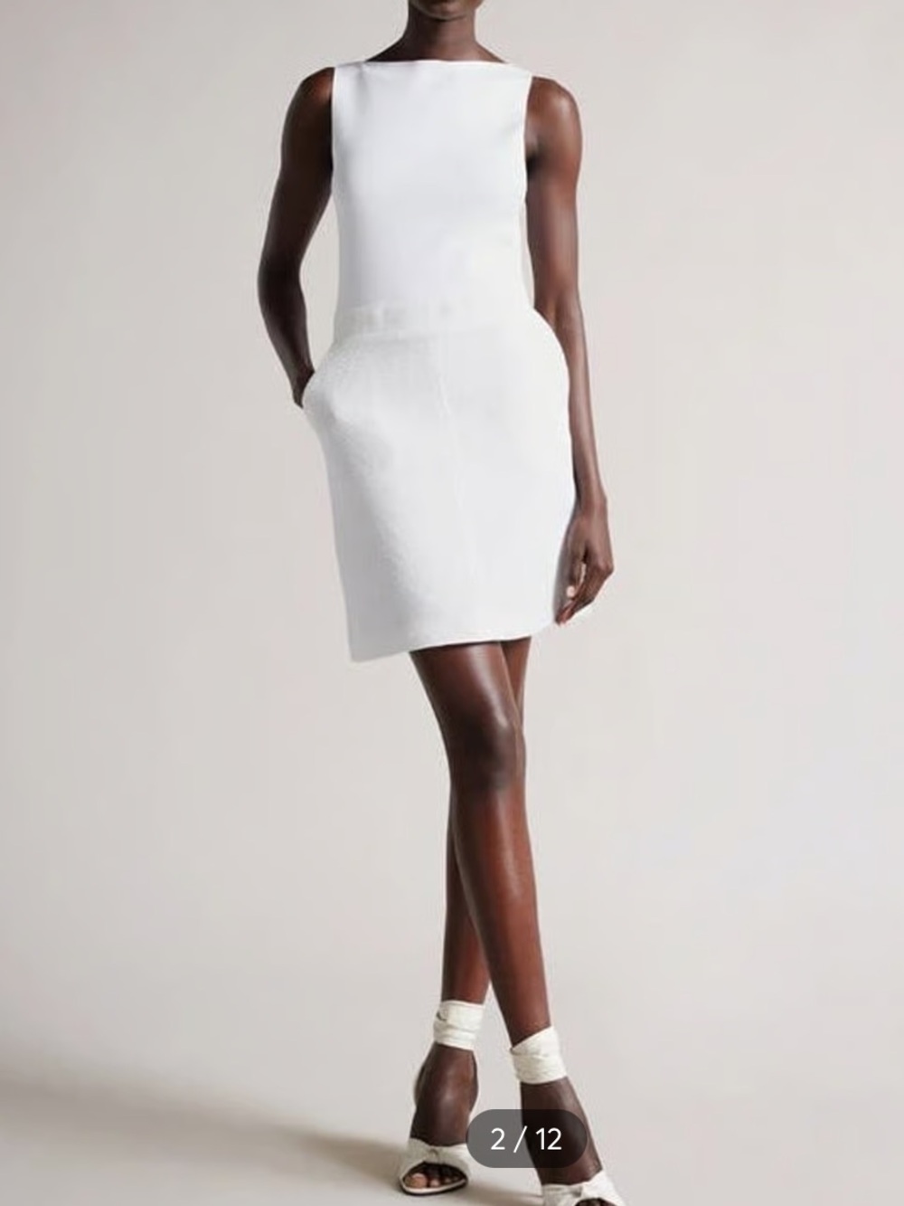 Ted Baker ANITRA White Knit Tulip
Dress Open Back 2010’s